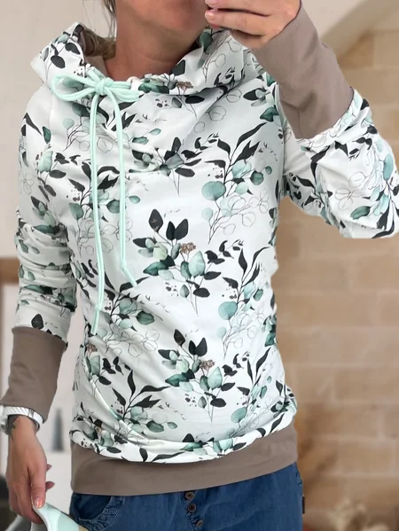

Floral Casual Regular Fit Hooded Sweatshirt, White, Sweatshirts & Hoodies
