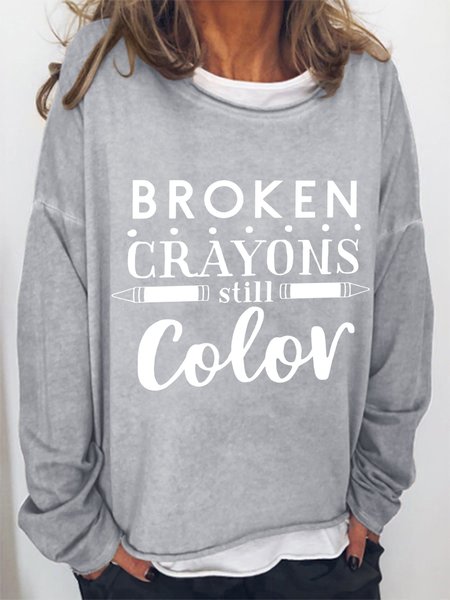

Broken Crayons Still Color Cotton Blends Sweatshirts, Light gray, Hoodies&Sweatshirts