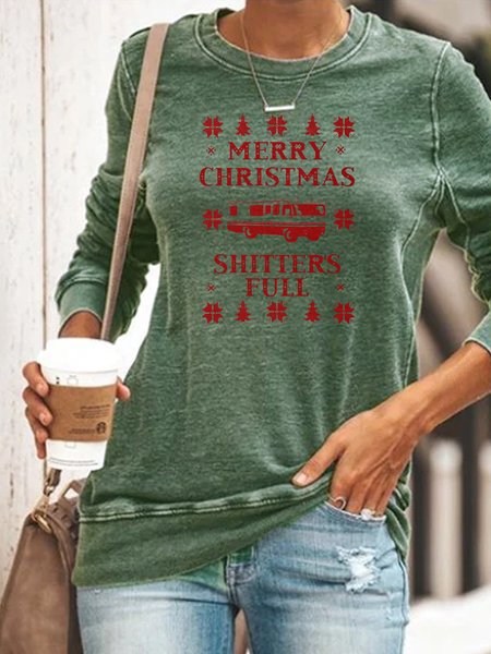 

Merry Christmas Shitter's Full Bodysuit Sweatshirt, Green, Hoodies&Sweatshirts