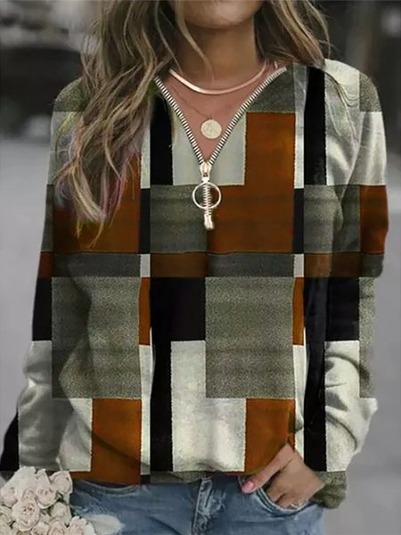 

Graphic Printed Hippie Long Sleeves Shirts & Tops, Coffee, Tops