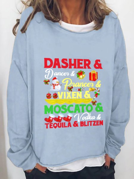 

Letter Regular Fit Christmas Snowman Sweatshirts, Sky blue, Sweatshirts & Hoodies