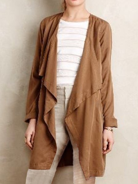 

Suede Casual Outerwear（accessory not included）, Camel, Cardigans
