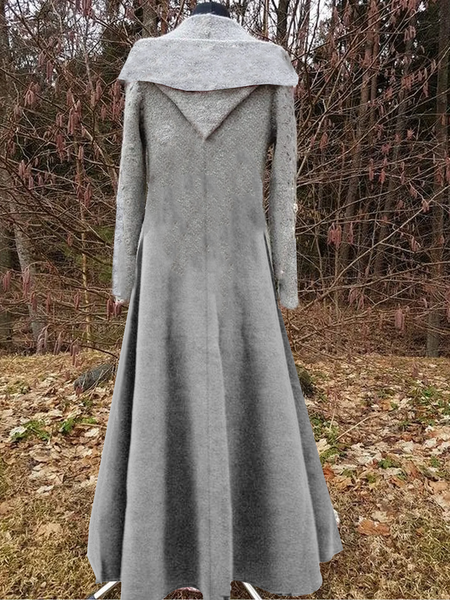 

Zolucky Women Vintage Henley Long Outerwear, Gray, Coats & Jackets