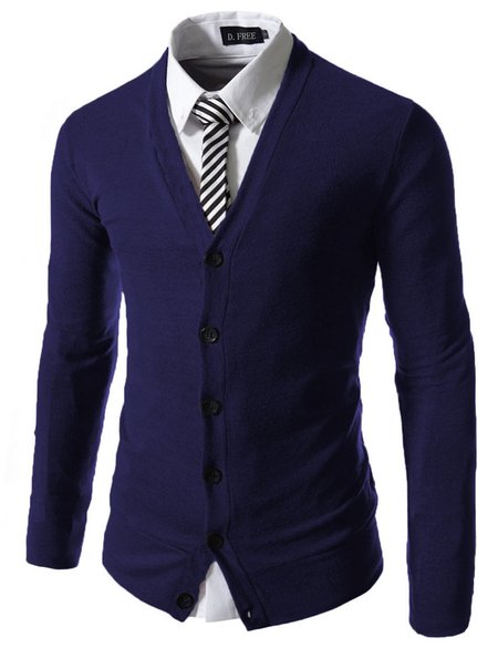 

V Neck Cotton Long Sleeve Shirts & Tops, Royal blue, Jacket