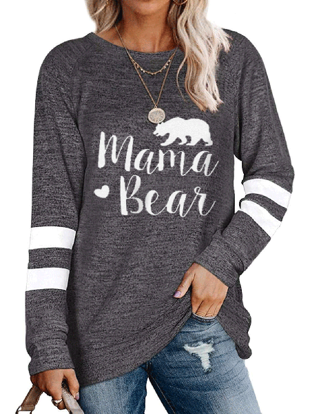 

Casual Crew Neck Shirts & Tops, Deep gray, T-Shirts