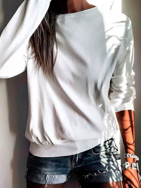 

Basics Loosen T-shirt, White, T-Shirts