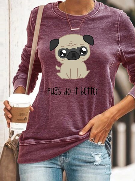 pugs do it better Sweatshirt, Red, Hoodies&Sweatshirts