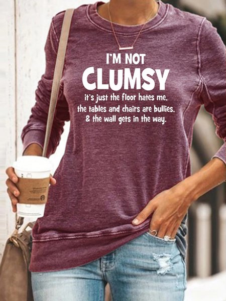 

I'm Not Clumsy Funny Sweatshirt, Red, Hoodies&Sweatshirts