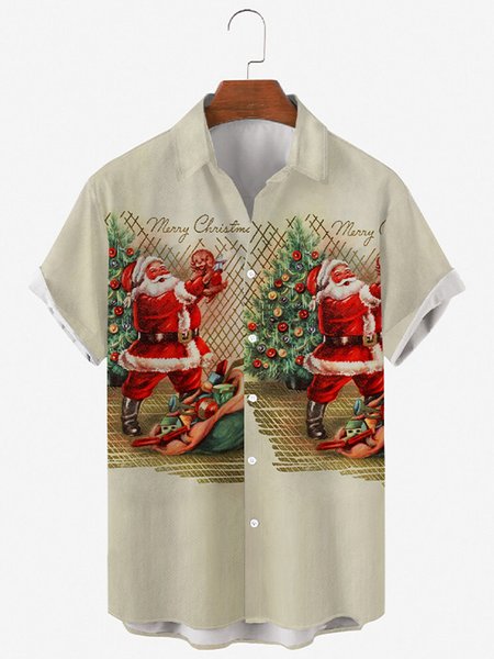 

Vacation Festival Shirt Collar Shirts & Tops, As picture, Men's Floral shirt