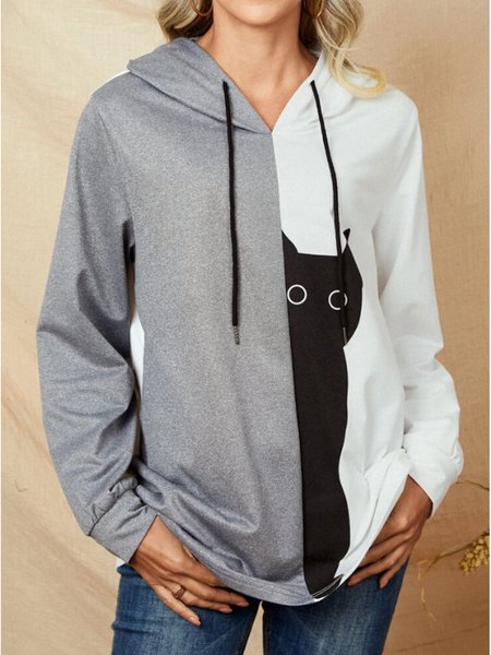 

Cute Cat Casual Elegant Hooded Sweatshirt, Multicolor, Sweatshirts & Hoodies