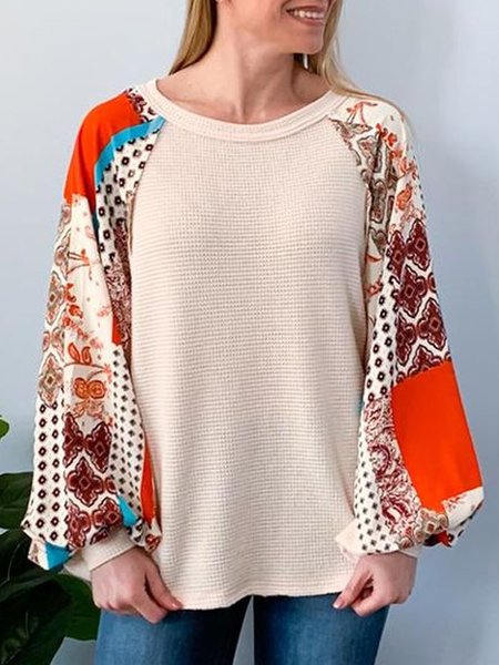 

Vintage Casual Vacation Loosen Floral Sweatshirt, Multicolor, Sweatshirts & Hoodies