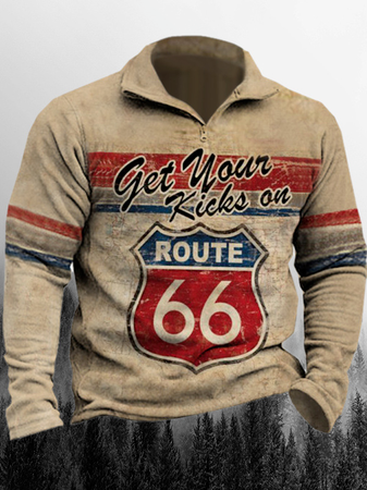 

Stand Collar Cotton Casual Sweatshirt, As picture, Sweater