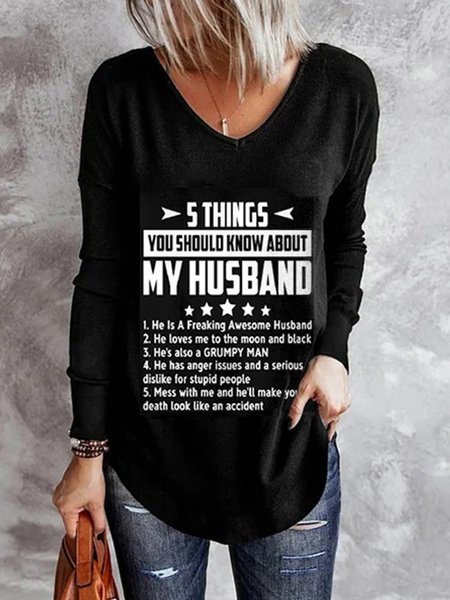 

Casual Letter Shirts & Tops, Black, Tops