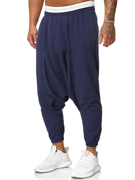 

Cotton And Linen Casual Pants, Navyblue, Pants