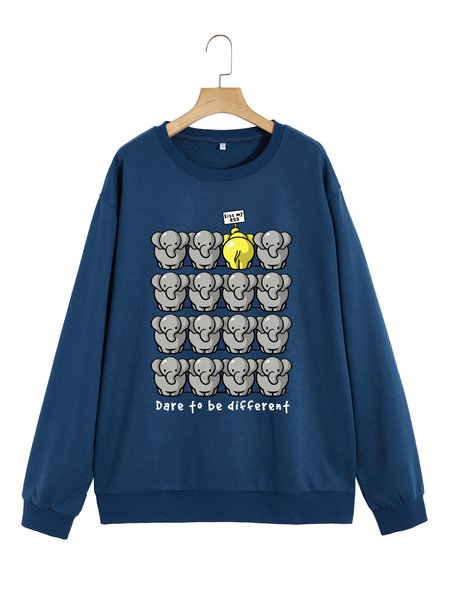 

Unocis Dare To Be Different Printed Sweatshirt, Blue, Sweatshirts