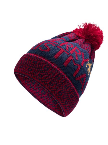

Christmas Vacation Jacquard Color Block Hat, Deep red, Hats