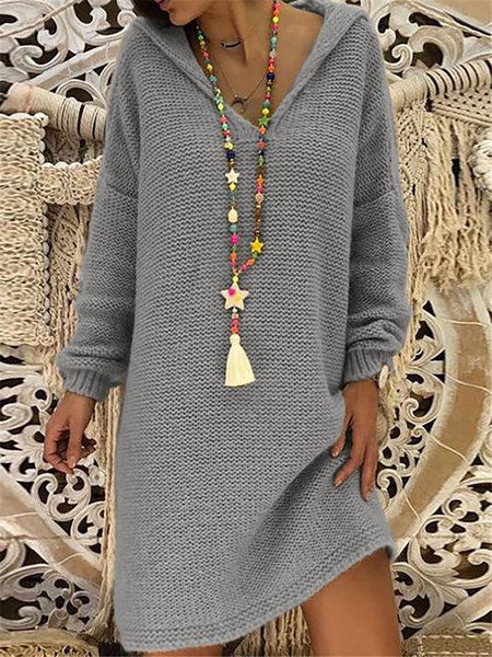 

Casual Plain Off Shoulder Dresses, Gray, Dresses