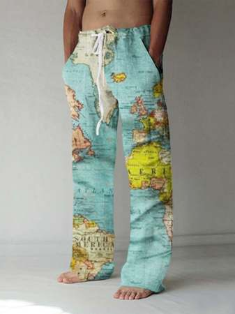 

Vintage Cotton Elastic waist Pants, Green, Pants