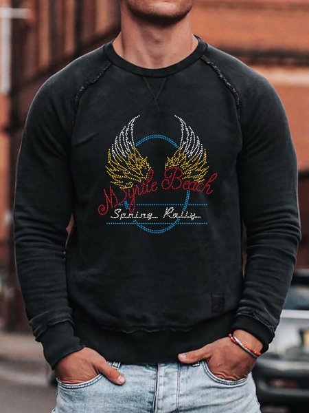 

Wings Graphics Long Sleeve Casual Sweatshirt, Black, Hoodies&Sweatshirts