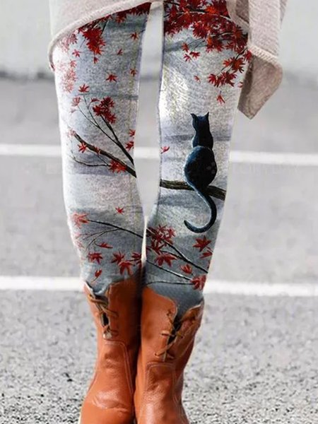 

Winter Animal Skinny Leggings, As picture, Leggings
