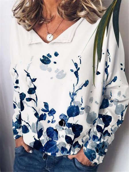 

Vintage Solid Long Sleeves Knitted Shirts & Tops, As picture, Tops