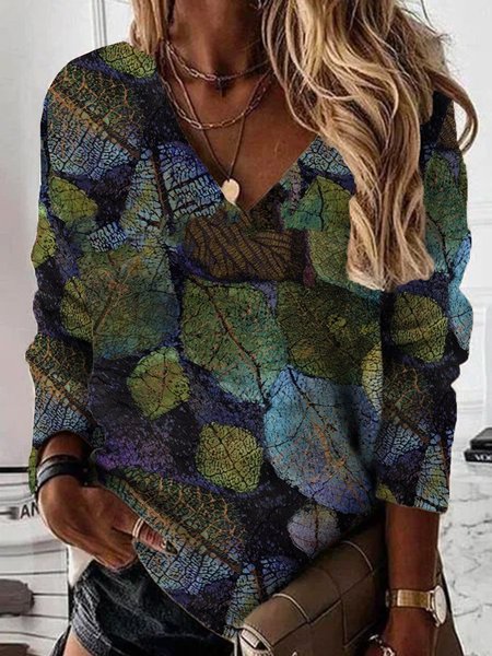 

Vintage Leaves Cotton Blends Sweatshirt, Purple, Hoodies & Sweatshirts