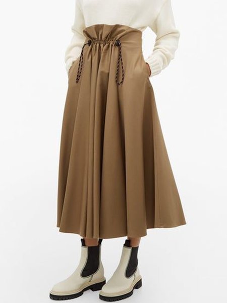 

Regular Fit Skirts, Khaki, Maxi Skirts