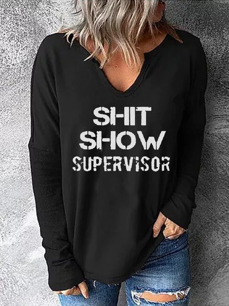 

Casual Letter Regular Fit Shirts & Tops, Black, Tops