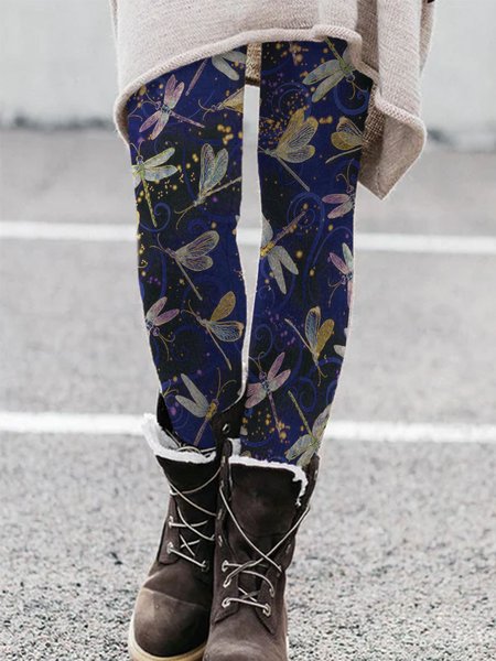 

Skinny Flannel Pants, Dark_blue, Leggings