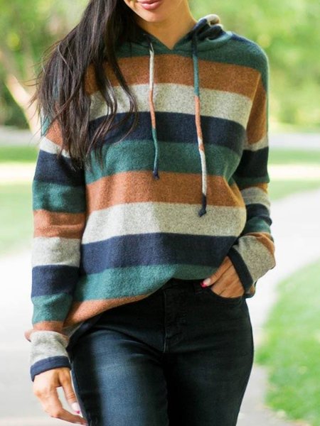 

Loosen Hooded Vintage Sweatshirt, Stripe, Sweatshirts & Hoodies
