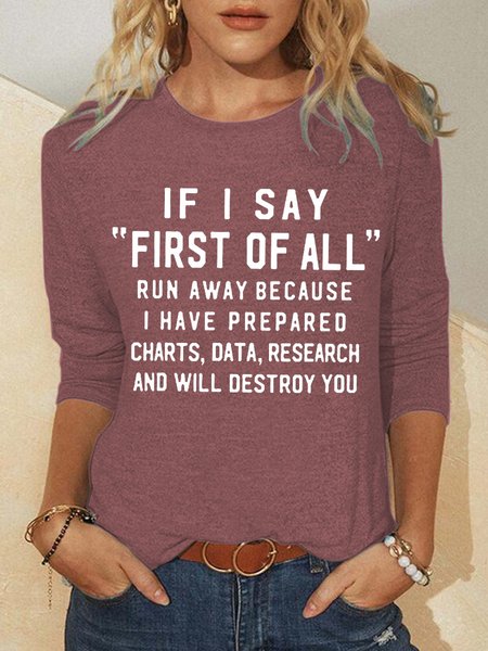 

Run Away Print Crew Neck Tops, Pink, Hoodies&Sweatshirts