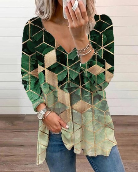 

Casual Color Block Shirts & Tops, Multicolor, Tops