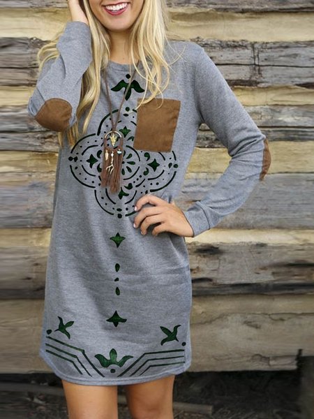 

Vintage Casual Dresses, Light gray, Boho dresses