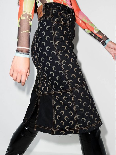 

Regular Fit Geometric Skirts, Black, Midi Skirts