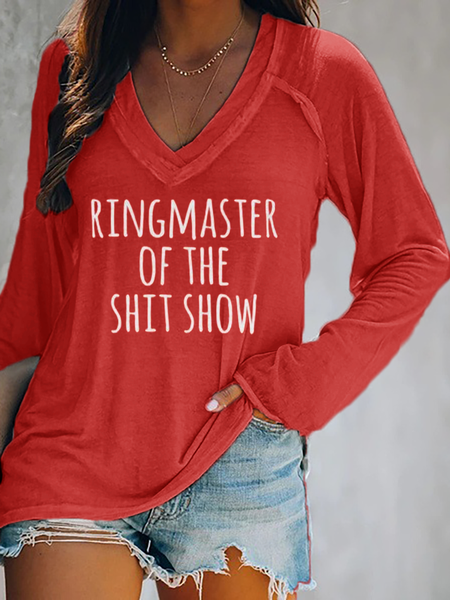 

Ringmaster Of The Shit Show Funny Graphic T-shirt, Red, Tops