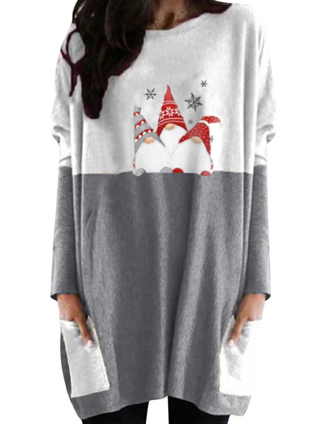 

Christmas Snowman Casual Shirts & Tops, Light gray, Tops