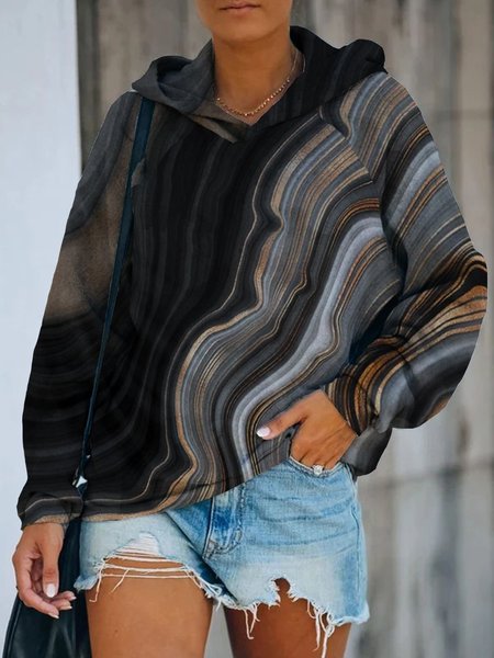 

Hooded Loosen Sweatshirt, As picture, Hoodies & Sweatshirts
