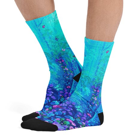 

Butterflies Floral Ombre Unisex Socks, As picture, Socks