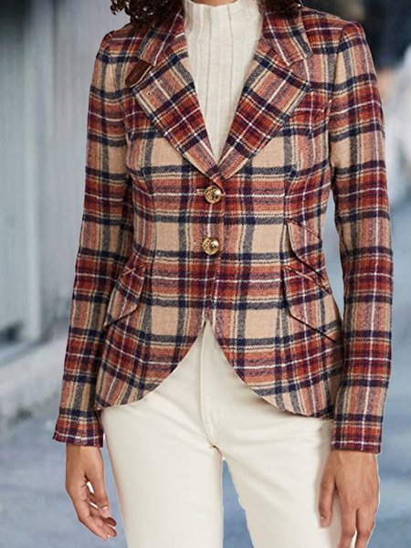 

Vacation Flat Collar Regular Fit Blazer, As picture, Blazers