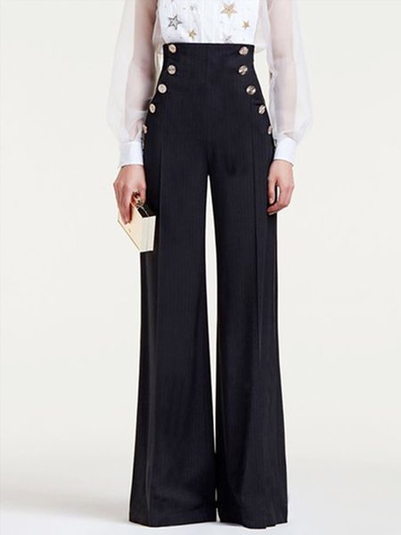 

Elegant Wide Leg Pants, Black, Wide Leg Pants