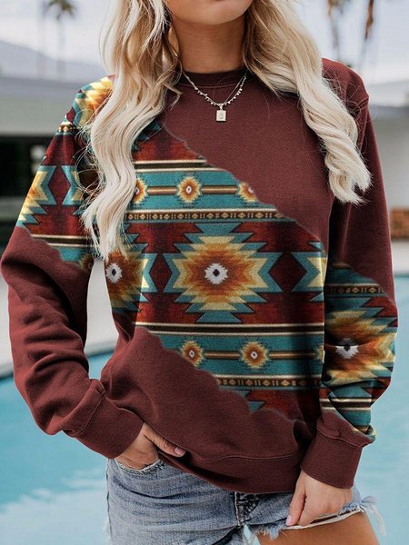 

West Styles/Cows Crew Neck Sweatshirt, Red, Hoodies & Sweatshirts