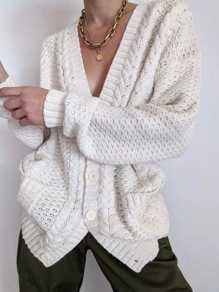 

Regular Fit Basics Vintage Outerwear, White, Cardigans