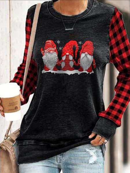 

Casual Crew Neck Sweatshirt, As picture, Hoodies & Sweatshirts