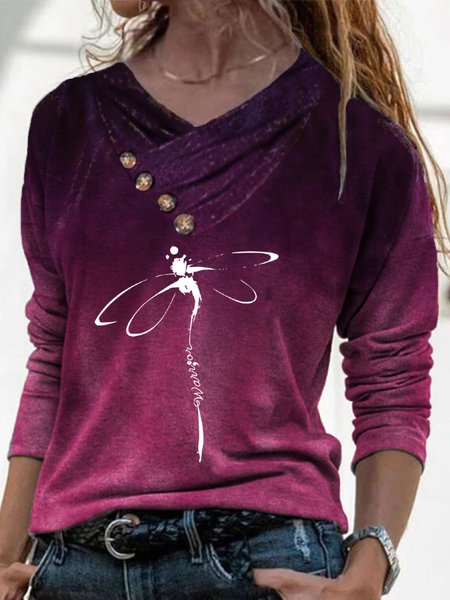 

Casual Dragonfly Shirts & Tops, Multicolor, Tops