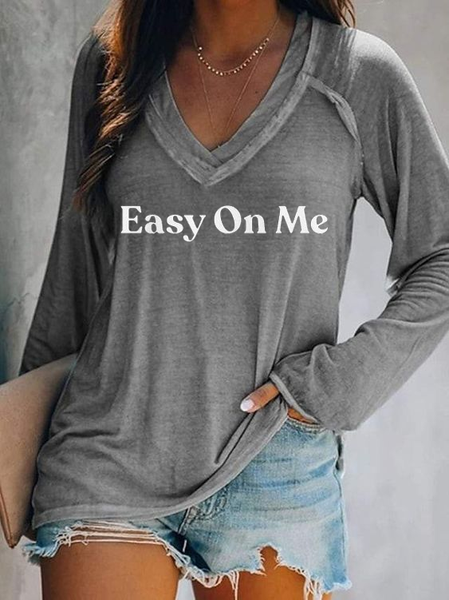 

Adele shirt, Adele Easy on me Shirt, V Neck Shirts & Tops, Gray, T-Shirts