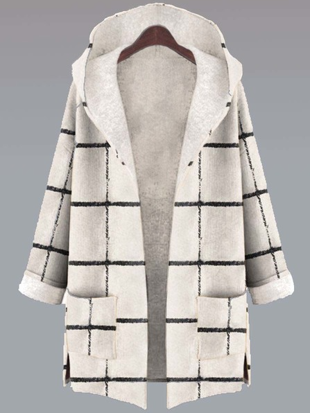 

Casual Geometric Loosen Outerwear, As picture, Outerwear