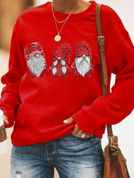 

Christmas Gnomes Women‘s Crew Neck Sweatshirt, Red, Hoodies&Sweatshirts