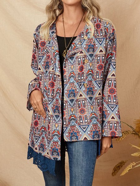 

Vintage Elegant Loosen Vacation Outerwear, Multicolor, Coats