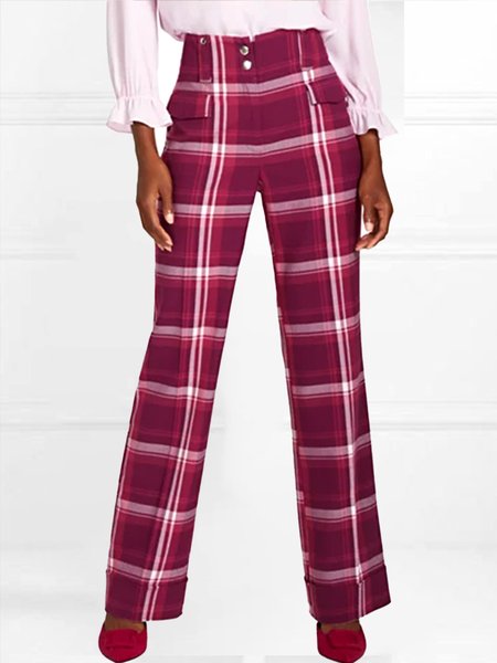 

Regular Fit Pants, Red, Straight Leg Pants
