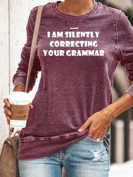

I am Silently Correcting your Grammar Sweatshirt, Red, Hoodies&Sweatshirts
